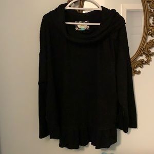 Anthropologie 2x cowl collar Black sweater